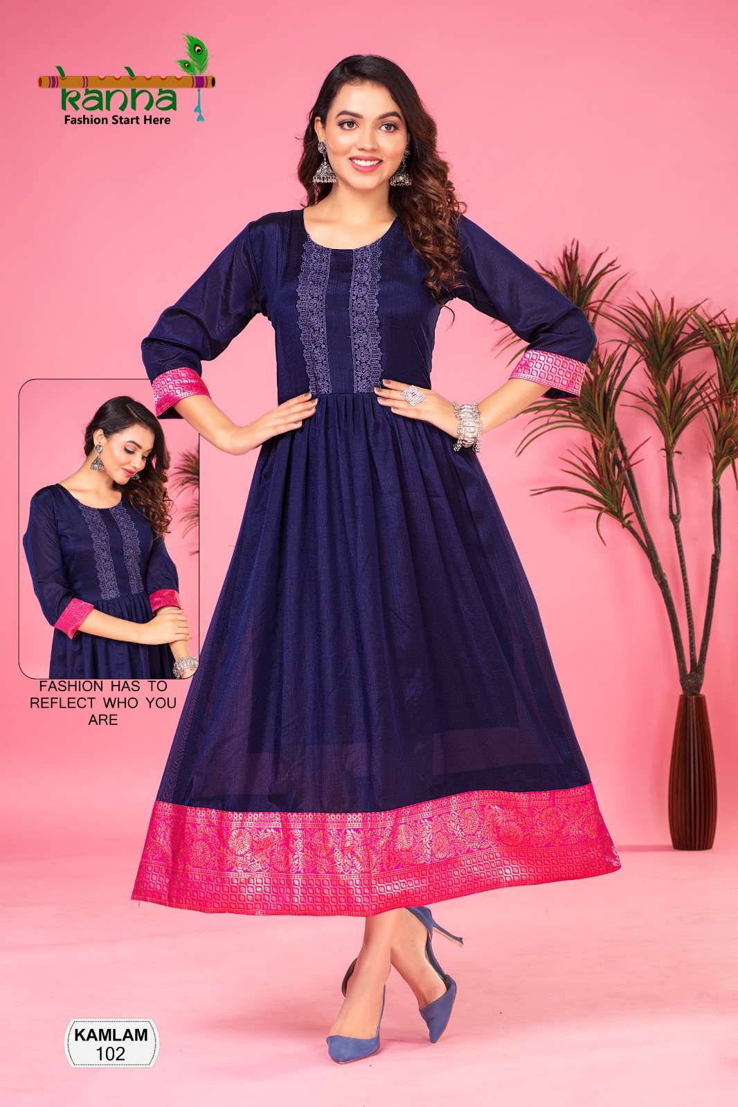 KAMLAM BUY KANHA DESIGNER PARTY WEAR LOWEST PRICE KURTIS SETS
