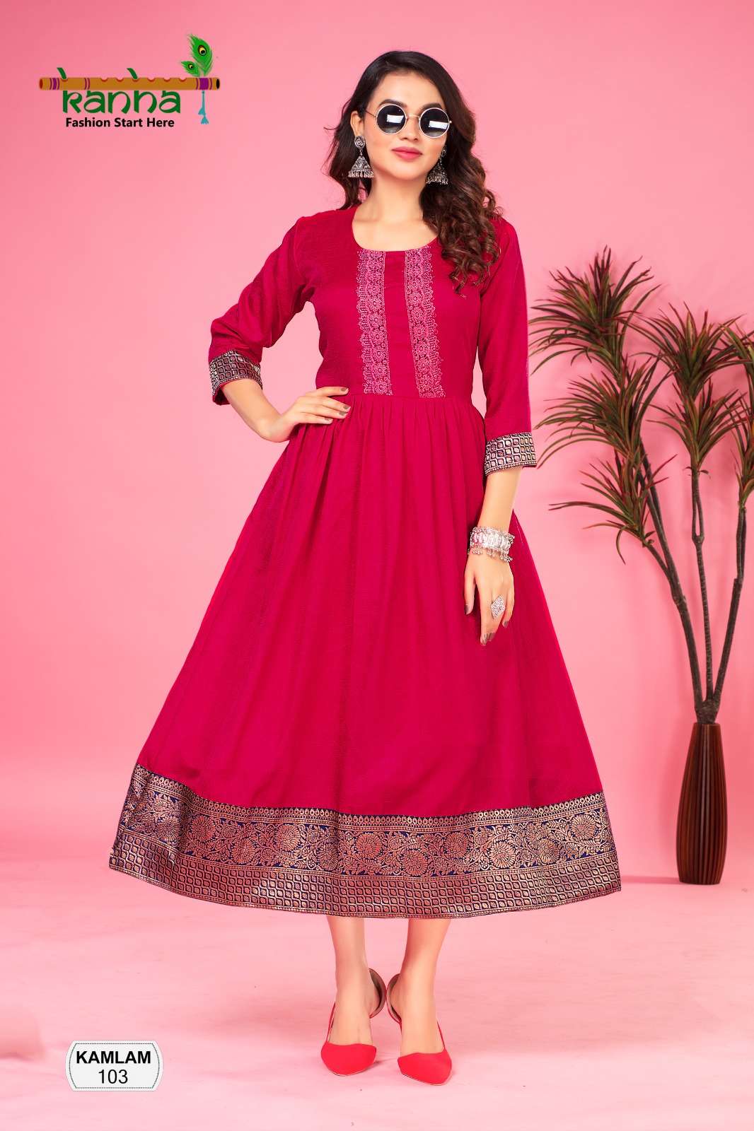 KAMLAM BUY KANHA DESIGNER PARTY WEAR LOWEST PRICE KURTIS SETS