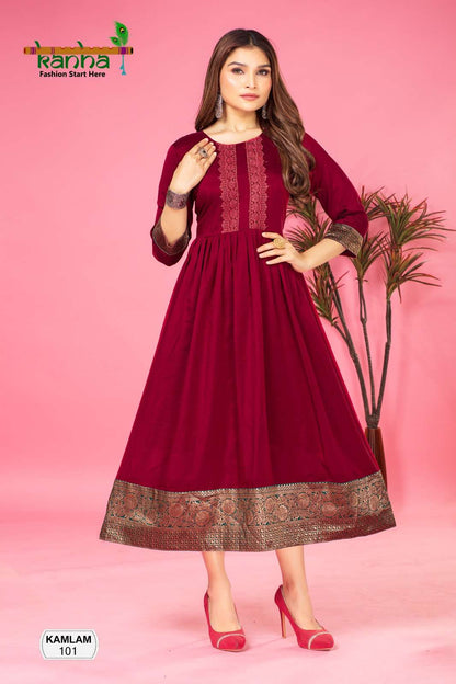 KAMLAM BUY KANHA DESIGNER PARTY WEAR LOWEST PRICE KURTIS SETS